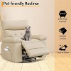 Oversized PU Leather Power Swivel Rocker Recliner Chair with Massage Function, Ergonomic Design Featuring 1.5X Sponge Filling and Side Pocket - 4 of 4