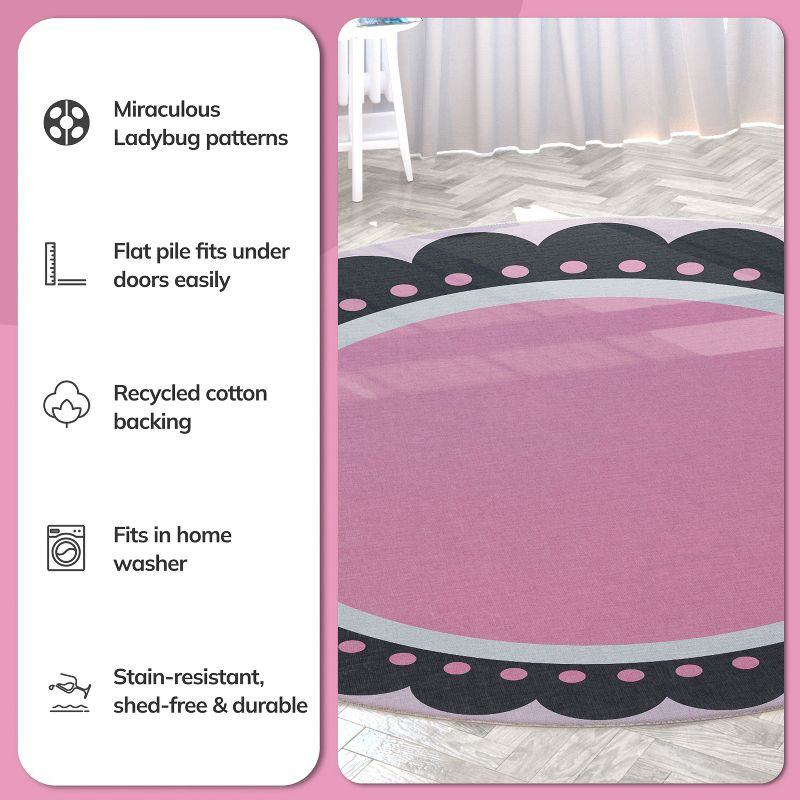 Well Woven Miraculous Ladybug Marinette's Bedroom Rug Pink Area Rug, 5 of 9