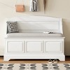 Shoe Storage Bench with Cushion,Retro Entryway Bench with Hidden Storage,Hallway Chest with Soft Close Lid-Maison Boucle - 3 of 4