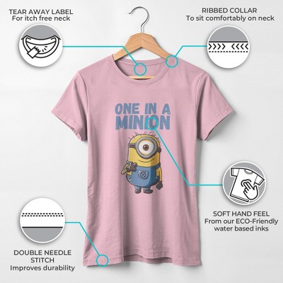 Despicable Me Girl's Despicable Me Cute One in a Minion T-Shirt - Light Pink - Medium — фото 3