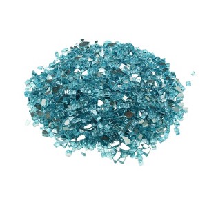 VEVOR Fire Glass, 10 LBS / 4.5 KG High-Temperature Resistant Fireplace Rocks, 1/2-Inch / 12.7 mm Reflective & Smokeless Firepit Glass Rock, Aqua Blue - 1 of 4