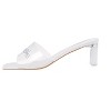 bebe Women's Clear Heeled Sandals - Dress Mules with Lucite Heel and Logo Rivets - 3 of 4