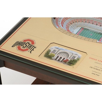 Black Metal and Wood StadiumView End Table with Storage