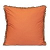 HomeRoots 24" Brown and White Striped Cotton Throw Pillow With Fringe - 4 of 4