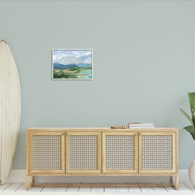 Modern Abstract Landscape Canvas Print with White Frame