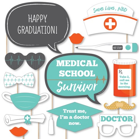 Big Dot of Happiness Nurse Graduation - Medical Nursing Graduation Photo  Booth Props Kit - 20 Count 