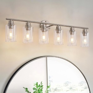 BAOURE Modern Vanity Light, Bathroom Light Fixtures for Expansive Bathrooms, Wall Lamp with Clear Glass for Mirror, Living Room - 1 of 4