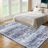 Machine Washable Area Rugs Ultra Thin Traditional Throw Rugs  Non Slip Foldable  Oriental Distressed Floor Cover Stain Resistant Indoor Carpet - 2 of 4
