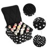 Unique Bargains Nail Polish Carrying Case Nail Polish Organizer Case for 30 Bottles 15ml/0.5 fl.oz Travel Storage Bag Nylon White Black 1 Pcs - 3 of 4