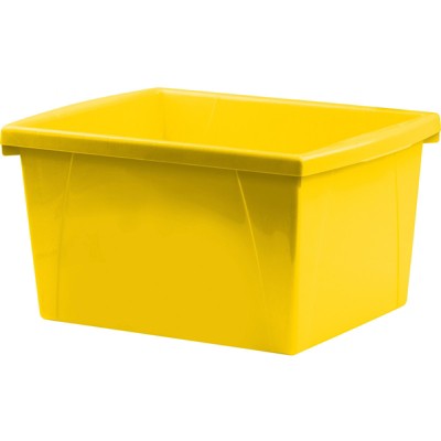Storex 4 Gallon Storage Bin, Yellow (Pack of 6)