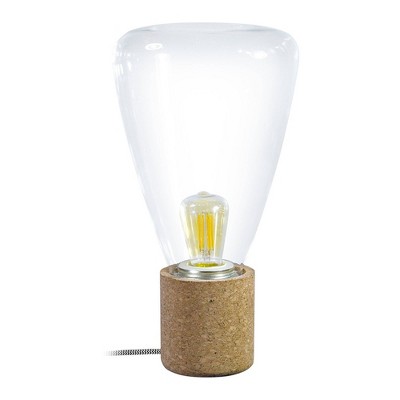 1-Light Olival Table Lamp Cork Finish with Glass Shade - EGLO