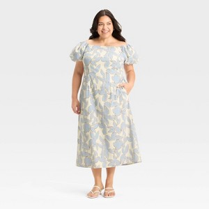 Women's Puff Short Sleeve Maxi Dress - A New Day™ - 1 of 3