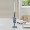 Decorative Candle Holder for Taper Candles - Modern Glass Candlestick Holder with Disc and Sphere Design for Table Décor - 3 of 4
