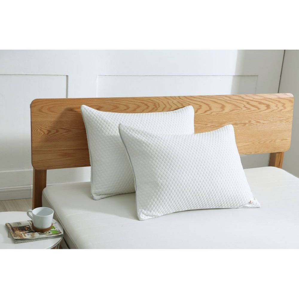 Standard Medium 2pk Cool Knit Bed Pillow - St. James Home: Microfiber, Duck Feather Fill, Universal Sleeper Pillow