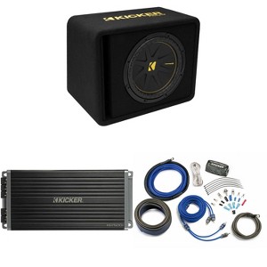Kicker 12 Inch Comp Bass Package 50DVCWC122 with 47KEY500.1 and amp wire kit - 1 of 4