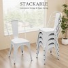 Sapphtopaz Modern Dining Chairs Set of 4 Stackable Industrial Dining Room Chair with Sturdy Metal Frame Kitchen Chair for Dining Room, Kitchen - 3 of 4
