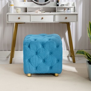 Modern Velvet Upholstered Ottoman Small Shoe Bench Best Entryway Bench Upholstered Vanity Seat  For Living Room, Bedroom-Cuddlewood - 1 of 4