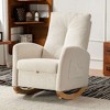 CAVINAS Polyester Glider Rocking Chair with Footrest and High Backrest,Modern Upholstered Rocking Chairs,Nursery Accent Chair for Bedroom - 2 of 4