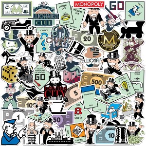 Monopoly 50ct Vinyl Large Deluxe Stickers Variety Pack - 1 of 4