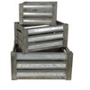 Cheungs Eudora Set of 3 Metal Accented Gray Crates - 4 of 4