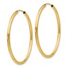 Black Bow Jewelry 2mm x 37mm 14k Yellow Gold Polished Round Endless Hoop Earrings - 2 of 4