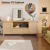 Jojoka Boho TV Stand for 65 inch TV,Natural Wood - 4 of 4