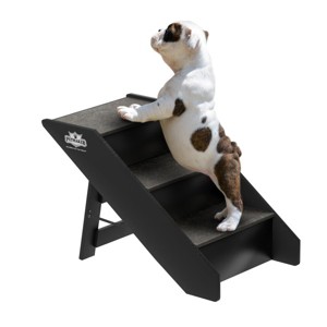 Pet Stairs - Home and Vehicle Foldable Nonslip Dog Steps with 3-Step Design - For Puppies, Kittens, and Other Small Pets by PETMAKER (Gray) - 1 of 4