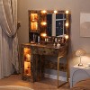 Makeup Vanity Desk with Mirror,RGB Lights,Charging Station,Storage Drawers - 2 of 4