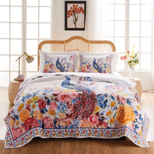 Greenland Home Fashions Huntington 3-Piece Queen Quilt Set,90x90 Inch - 1 of 3