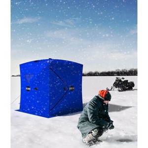 Portable Ice Fishing Tent - Spacious 3 to 4 Person Pop-Up Ice Shack for Winter Fishing - Durable and Weather Resistant - 1 of 4