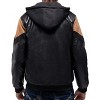 X RAY Men's  PU Hooded Jacket With Faux Suede Detailing With Faux Shearing Lining - 2 of 4
