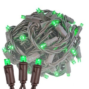 Novelty Lights 50 Light LED Christmas Mini Light Set (Brown Wire, 25 Feet) - 1 of 4