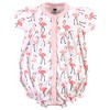 Hudson Baby Infant Girl Cotton Rompers 3pk, Coral Flamingo - 2 of 4