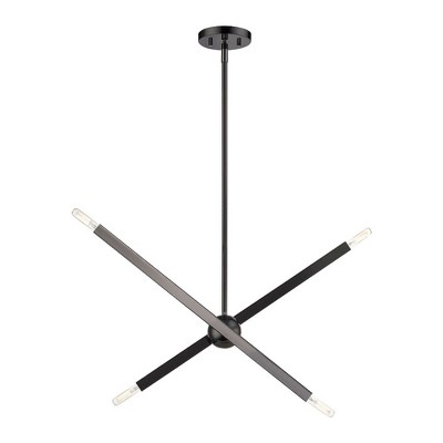 Livex Lighting Monaco 4 - Light Chandelier in  Black Chrome