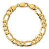 Black Bow Jewelry Men's 8.75mm, 14k Yellow Gold, Flat Figaro Chain Bracelet - 4 of 4