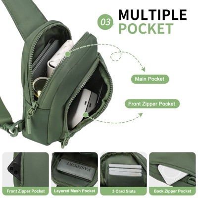 Unique Bargains Waterproof Lightweight Breathable Durable Hiking Daypacks Chest Bag Green — фото 5