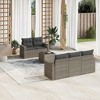 vidaXL Patio Sofa Set with Cushions Outdoor Furniture 6 Piece Poly Rattan - Gray - 2 of 4