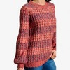 Amaryllis Women's Textured Knit Sweater Long Sleeve Crewneck Design Waffle Pattern Relaxed Fit Cozy Pullover for Casual Wear - 4 of 4
