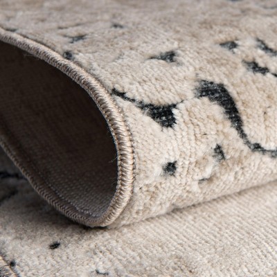 Chic Beige Synthetic 9' x 12' Easy-Care Rectangular Rug