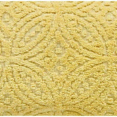 Yellow Cotton Full Bedspread Set with Textured Accent