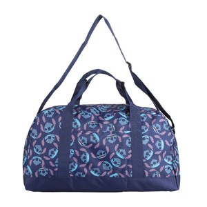 Lilo & Stitch All-Over Stitch Face Print Blue 21” Packable Duffel - 1 of 4