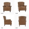 Set of 2 Justine Transitiona Wooden Upholstery Genuine Leather Recliner with Nailhead Trim for Living Room and Bedroom  | ARTFUL LIVING DESIGN - 3 of 4