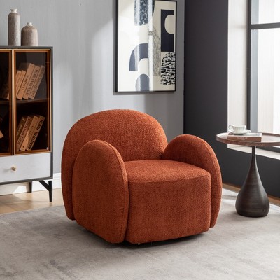 SEYNAR Modern Glam Boucle Upholstered Swivel Accent Armchair