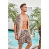 Men's Lightweight Robe with Shorts 2 Piece Floral Hawaiian Short Sleeve Cardigan and Beach Shorts Sets - 2 of 4
