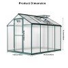 Greenhouse for Outdoors, Polycarbonate Greenhouse with Roof Vent, Large Walk-in Greenhouses for Outside Garden, Yard - 2 of 4