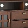 72" Solid Wood TV Media Stand with Handcrafted Finish, Cord Management, and Tempered Glass Doors for Living Room and Bedroom - 4 of 4