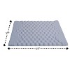 Knightsbridge Luxurious Block Pattern High Quality Year Round Cotton With Non-Skid Back Bath Rug, White - 2 of 4