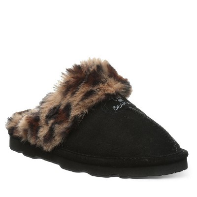 black leopard print slippers