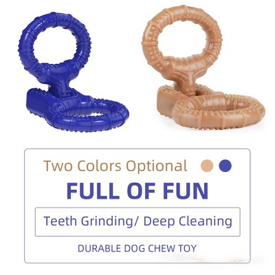 Blue Indestructible Rubber Dog Chew Toy for Aggressive Chewers