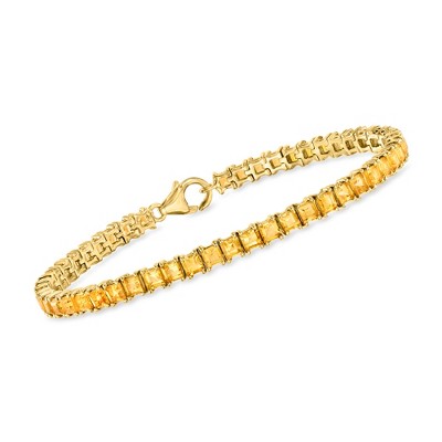 Ross-Simons 7.50 ct. t.w. Square Citrine Tennis Bracelet in 18kt Gold Over Sterling Size 8